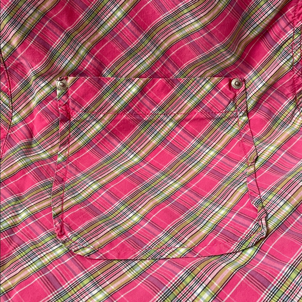 Vintage 1970’s Dungaree Pink Plaid Women's Romper.  Size Medium - Picture 2 of 5